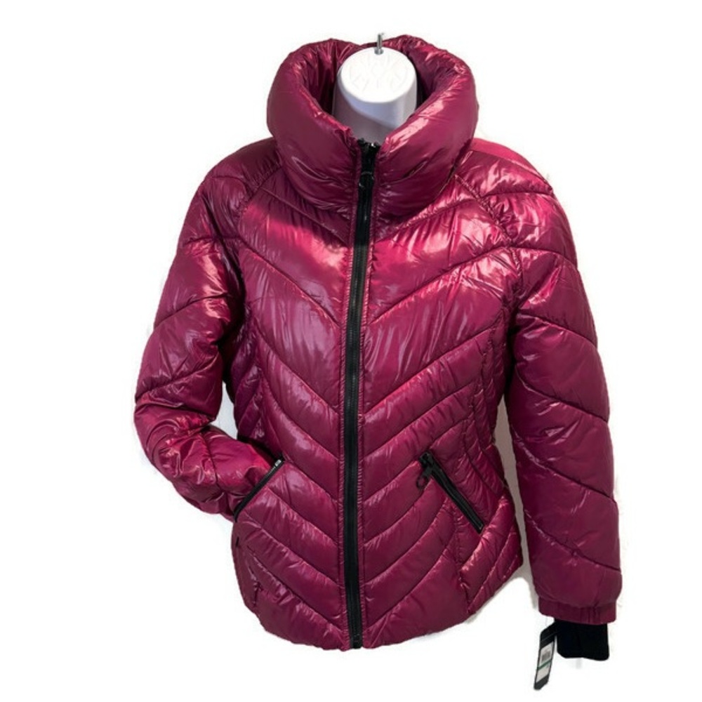Women's GUESS Pink Puffer Jacket (L) NWT